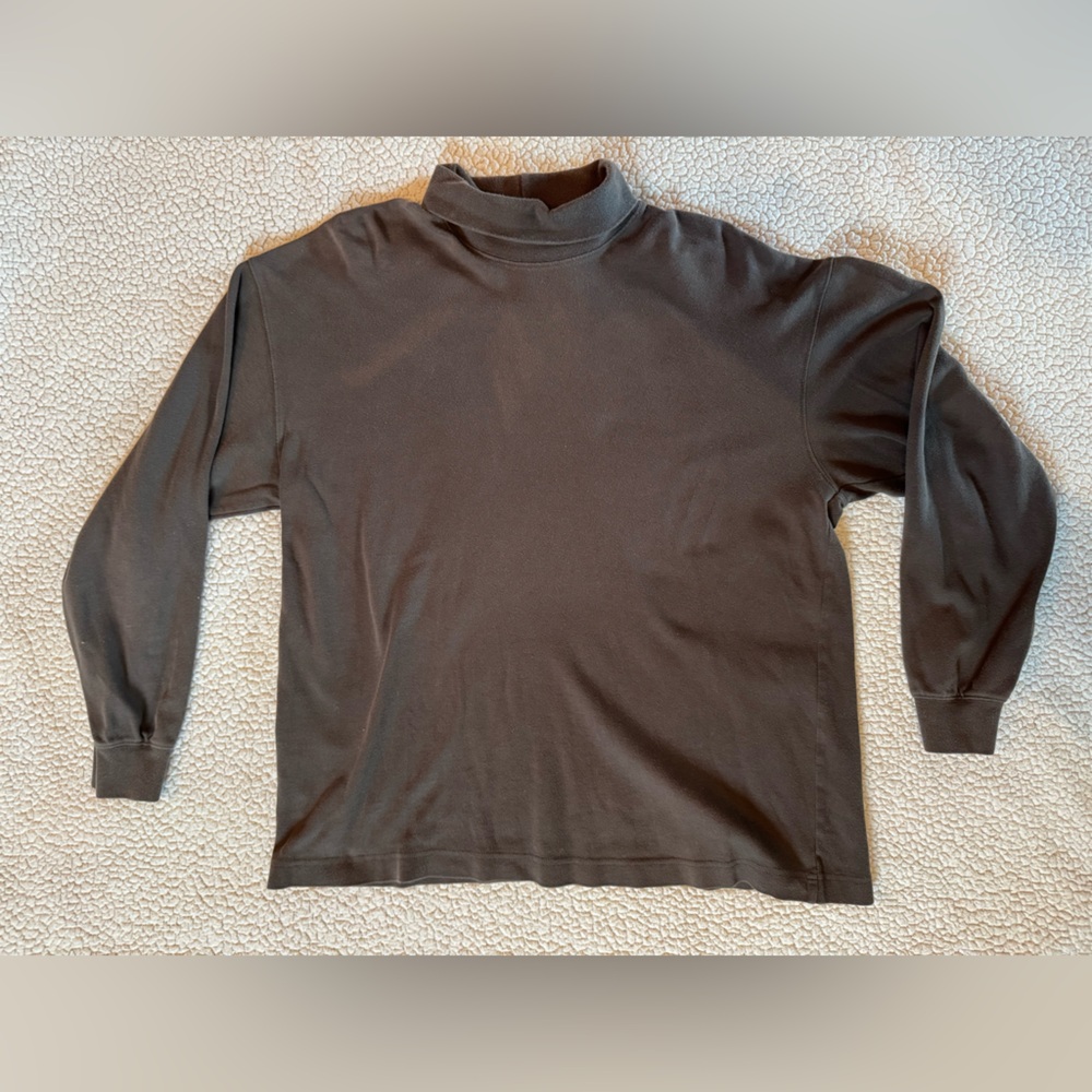 Brown Long Sleeve Turtleneck Top